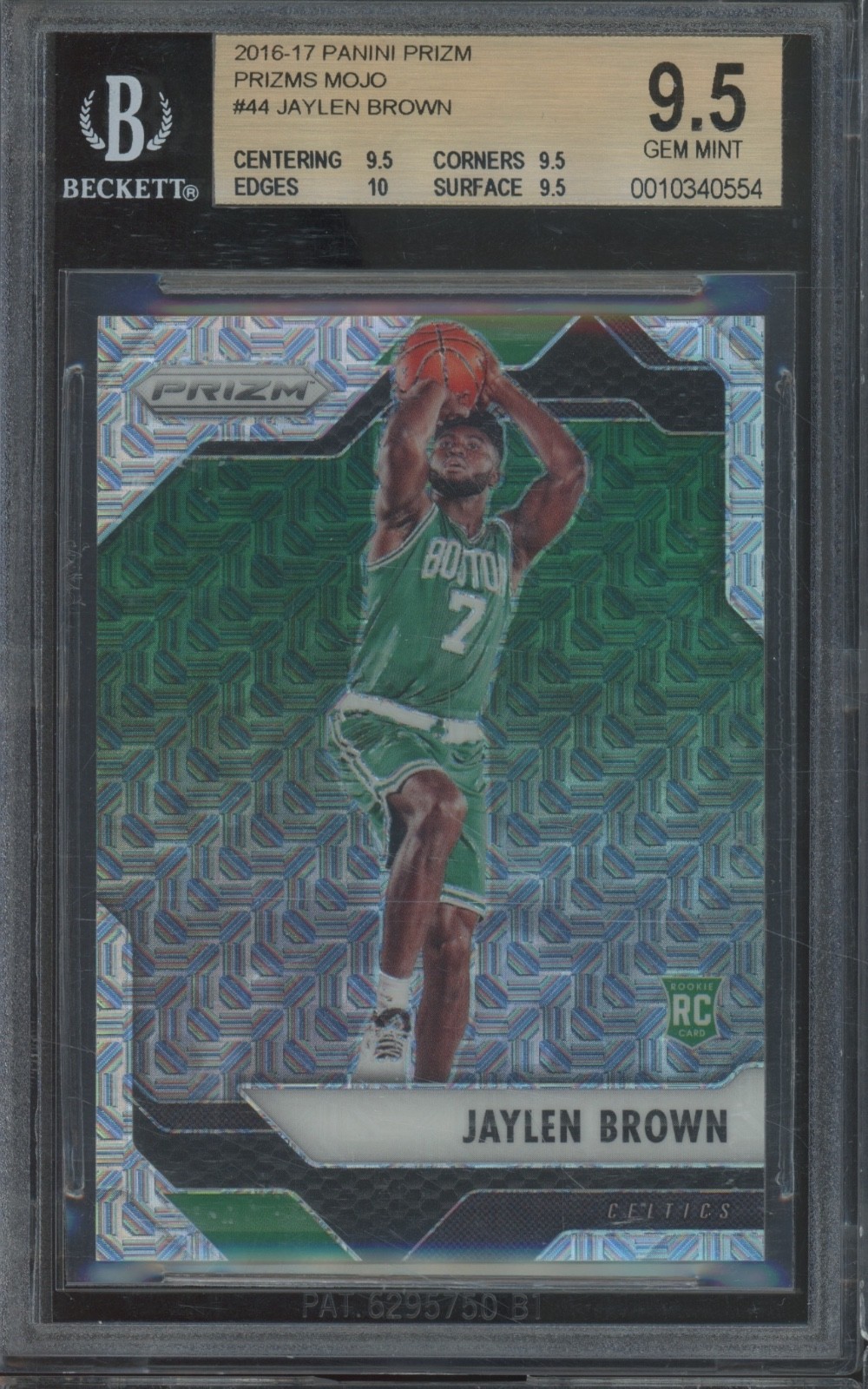 2016 Panini Prizm Mojo Silver #44 Jaylen Brown 11/25 RC Rookie Gem Mint BGS 9.5