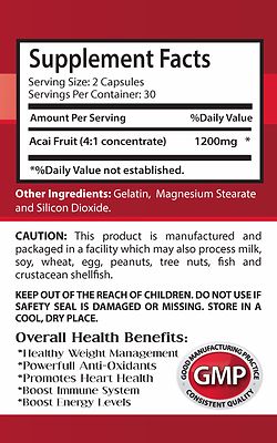 Health supplements - ACAI BERRY 1200 SUPER ANTIOXIDANT - Weight management 6B