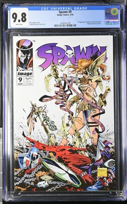 SPAWN #9 CGC 9.8 1st ANGELA & POSTER  IMAGE COMICS 1993 Todd McFarlane White pgs