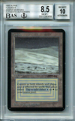 MTG Alpha Tundra Dual Land BGS 8.5 NM-MT+ BAS 10 Signed