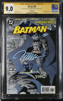 Batman #608 SS CGC 9.0 2nd Print Jim Lee Williams Sinclair 3x Triple Signed RARE