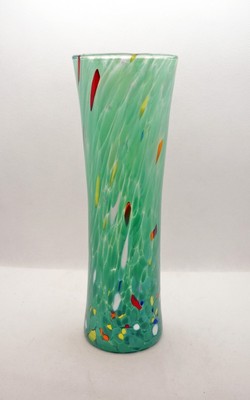 New Murano Murrine Colorful Green Vase Casanova Art Glass Murano Island Italy