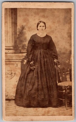 Antique CDV Circa 1860s H. Rosenstock Lady In Dress Bloomsburg PA