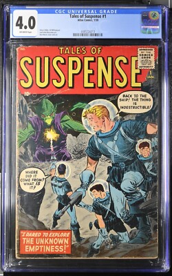 TALES OF SUSPENSE #1 CGC 4.0 GRAIL KEY BOOK RARE 1959! Steve Ditko super RARE