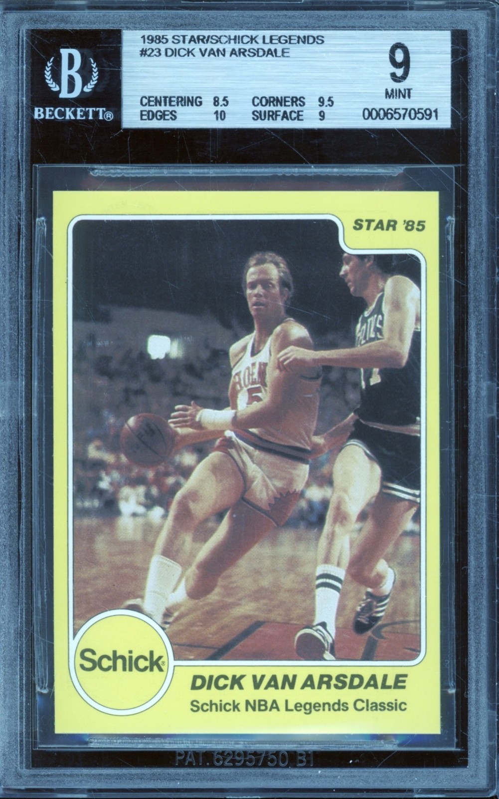 1985 Star Schick Legends Basketball #23 Dick Van Arsdale Mint BGS 9