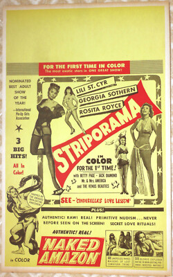 ''Striporama''  14x22 WC - LILI ST. CYR - BETTIE PAGE - Triple Feature - BURLESQUE
