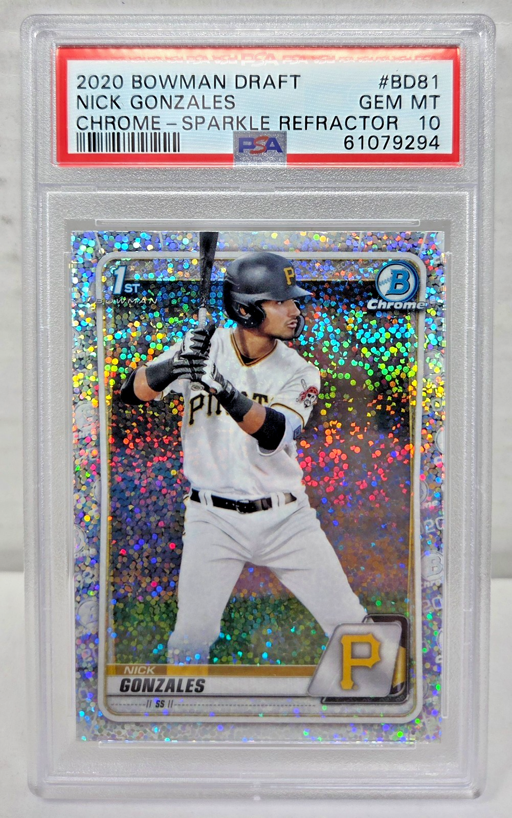 2020 Bowman NICK GONZALES Rookie Card Chrome Sparkle Refractor PSA 10 Gem Mint