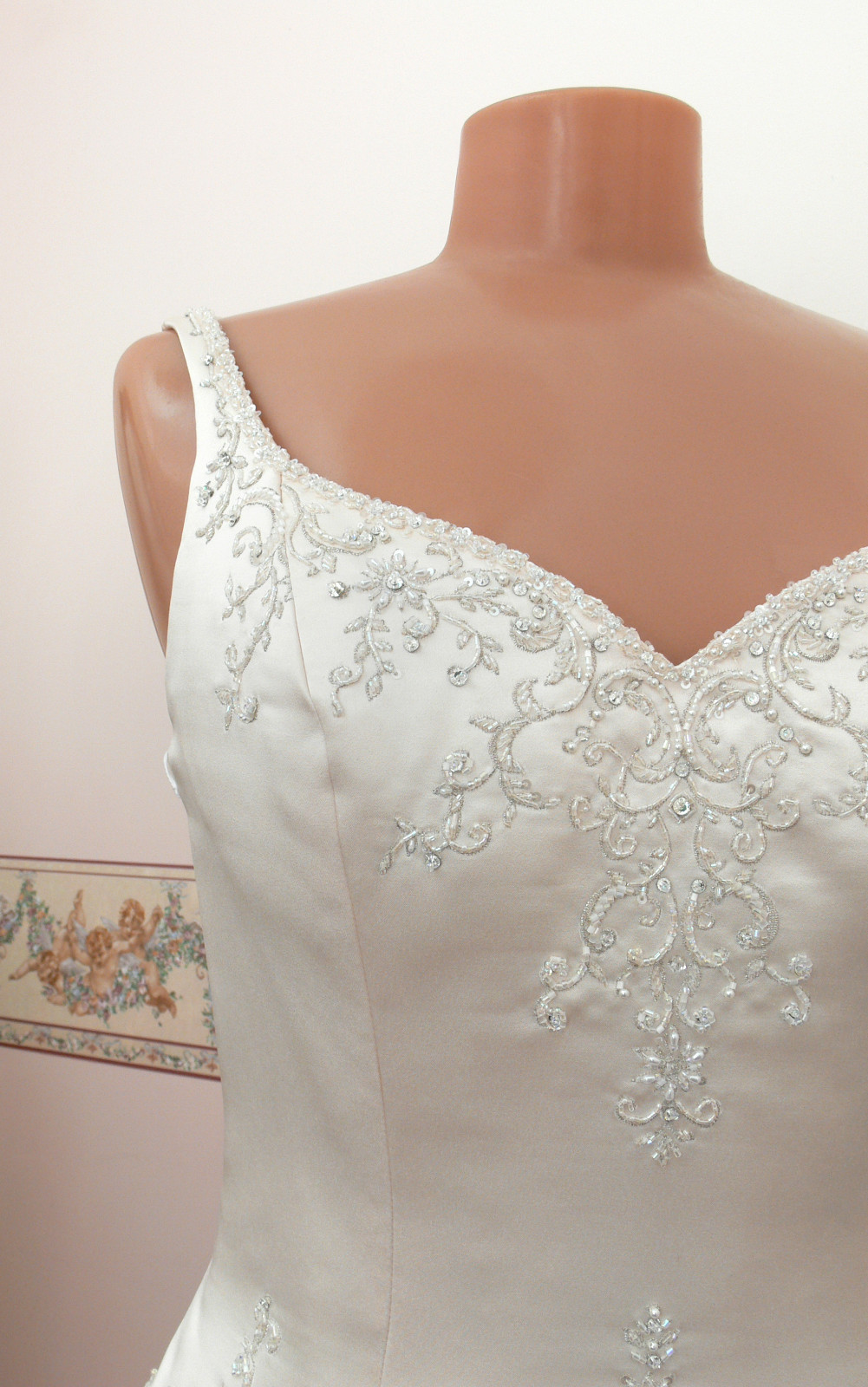 New Champagne Satin Wedding Dress, Size 10 - Mori Lee 8719