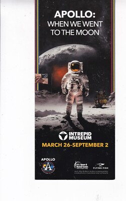 Apollo When We Went to the Moon NYC 2024 4'' x 9'' ad flyer two sided