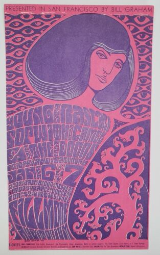 The Young Rascals Sopwith Camel The Doors 1967 FILLMORE WEST HANDBILL Wes Wilson