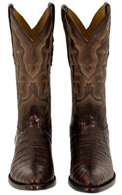 Pre-owned Cowboy Professional Western Dress Leather Cowboy Boots Genuine Crocodile Belly Skin J Toe Brown