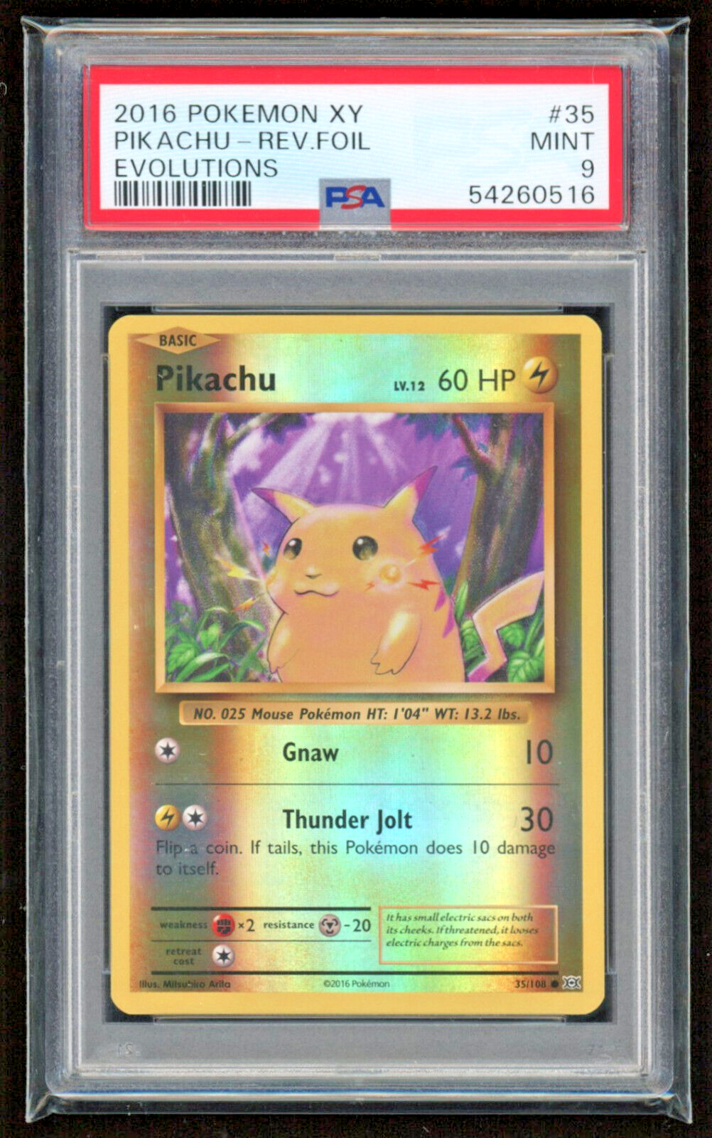 ピカチュウ　004/004 2016 psa9 2016 PIKACHU REVERSE FOIL XY EVOLUTIONS PSA 9 MINT #35/113