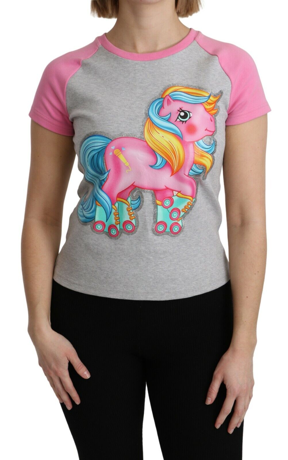 

MOSCHINO COUTURE Хлопковая футболка My Little Pony Топ IT44 / US10 / L Рекомендуемая розничная цена 260 долларов США, Multicolor