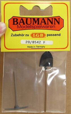 Baumann/LGB 20/8542 F Painted Shovel & Pick *White Metal* G-Gauge NOS