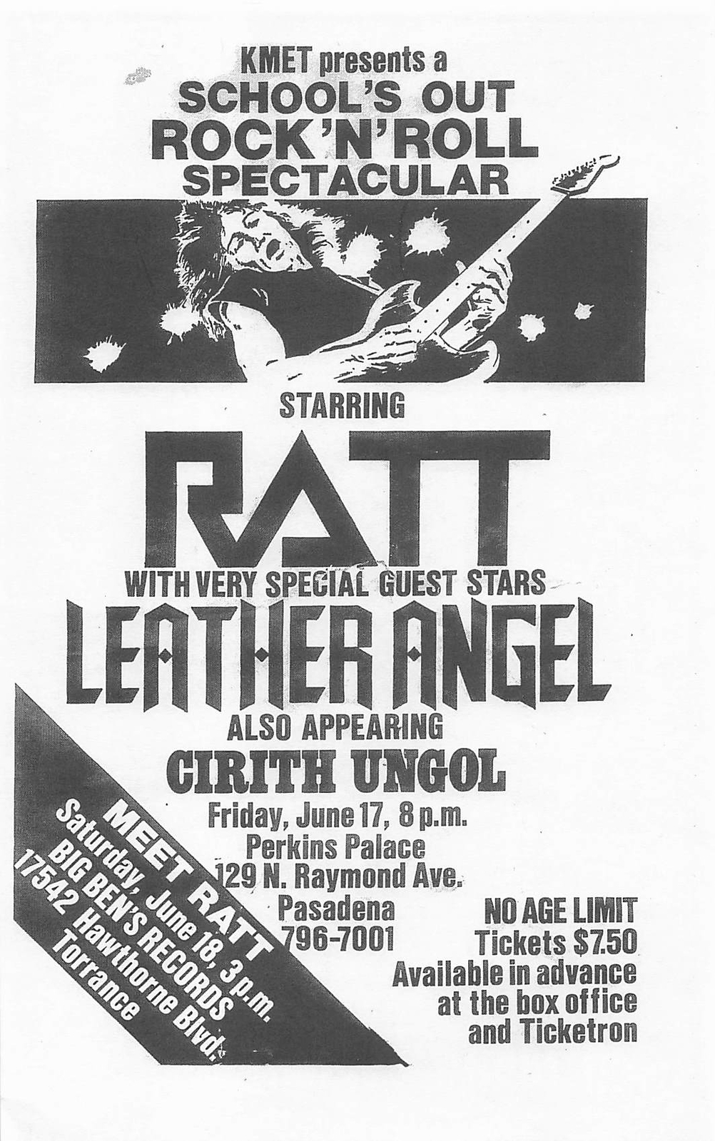 シャーベル社宣伝用ポスター1980年代当時物RATT シャーベル社宣伝用ポスター1980年代当時物RATT - メルカリ