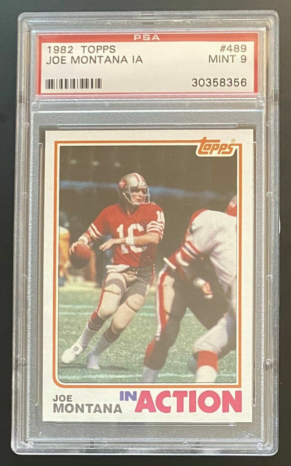 1982 Topps #489 Joe Montana In Action PSA 9 Mint San 1982 Topps #489 Joe Montana In Action PSA 9 Mint San