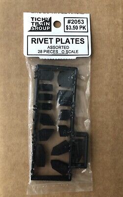 O Scale Assorted Rivet Plates Tichy Train Group 28pc in Pack #2053