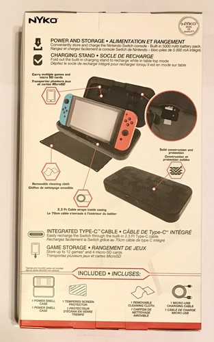 Nintendo Switch Power Shell storage and charging case in one by NYKO FREE Ship