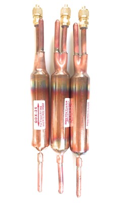 3PC FILTER DRIER REFRIGERANT LIQUID LINE WITH CHARGING VALVE 1/4 X 1/4  25 grams