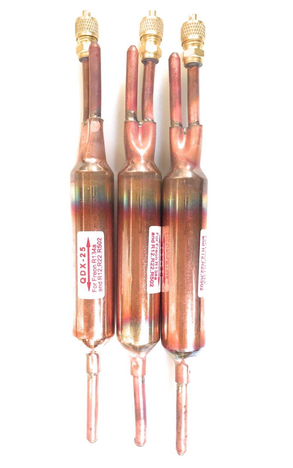 3PC FILTER DRIER REFRIGERANT LIQUID LINE WITH CHARGING VALVE 1/4 X 1/4  25 grams