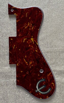 New 4 Ply Guitar Pickguard For Epiphone Dot Style,Red Tortoise & E Logo