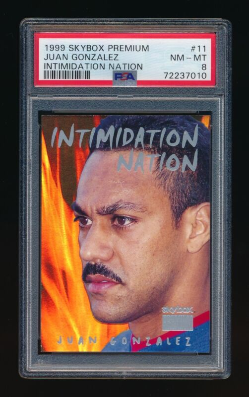 Psa 8 Juan Gonzalez 1999 Skybox Premium Intimidation Nation #11 Insert #/99 Rare