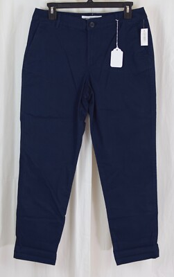 Amazon Essentials Women's Cropped Girlfriend Chino Pant Navy Size 10