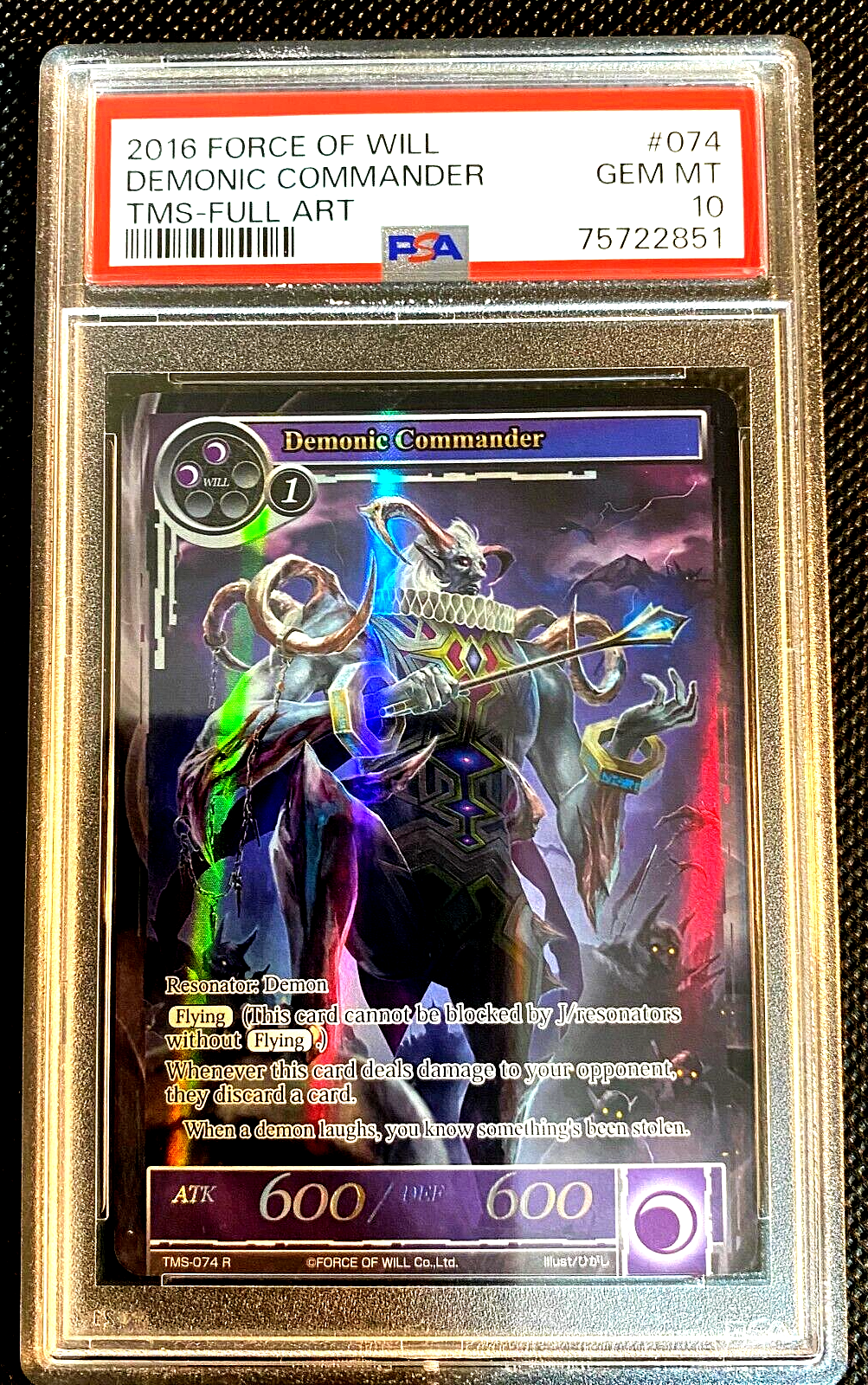 Force of Will ② PSA 10 GEM MINT 2016 FULL ART DEMONIC COMMANDER FORCE OF
