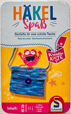 Crochet Fun Metal Tin Schmidt Spiele Educational Game Solitaire Creativity 51600