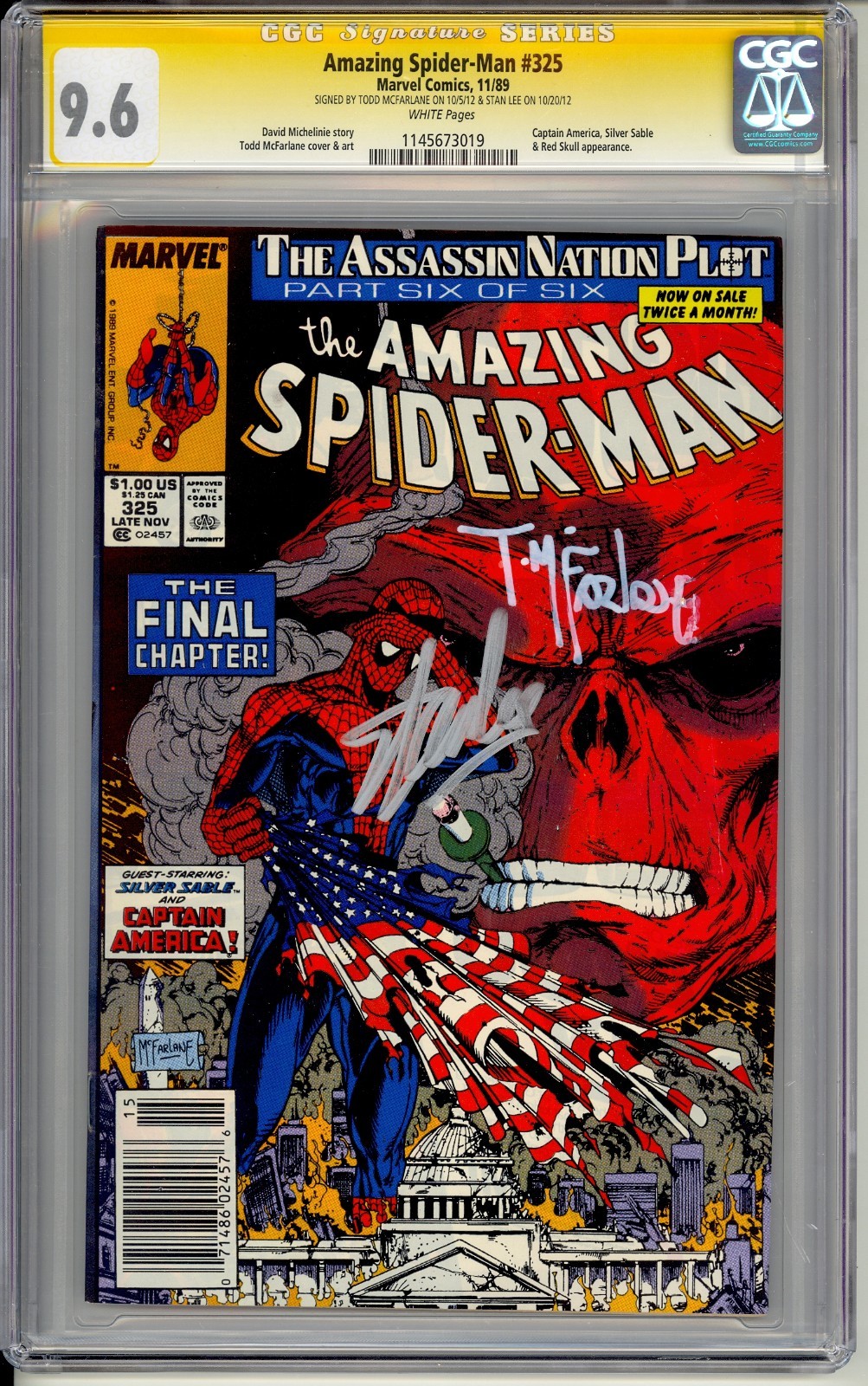 THE AMAZING SPIDER-MAN #325 CGC SS 9.6 STAN LEE TODD