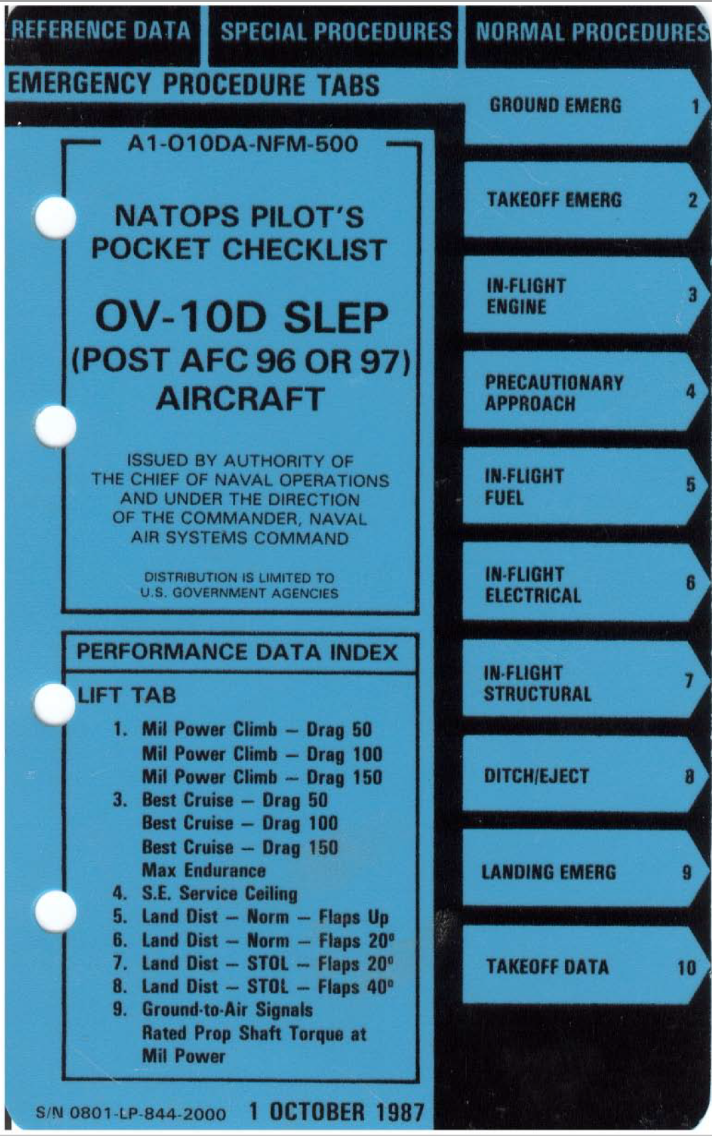 104 Page 1987 OV-10D BRONCO NAVAIR Pocket Checklist on CD | eBay
