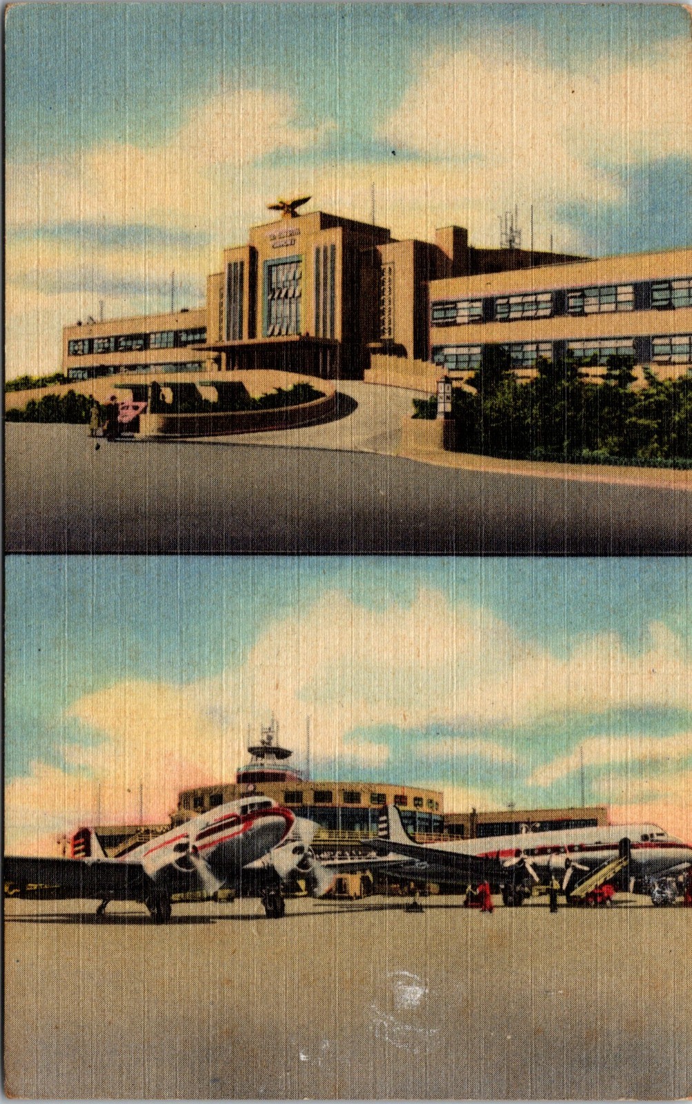 La Guardia Airport New York City Postcard Administration Building, Flight Tower