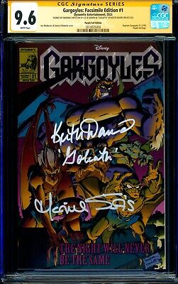Gargoyles #1 PURPLE FOIL COVER CGC SS 9.6 signed Marina Sirtis Keith David VOICE