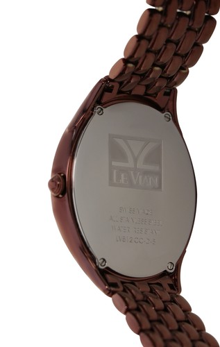 Pre-owned Le Vian Levian Watch Featuring Chocolate Diamonds In Stainless Steel Strap