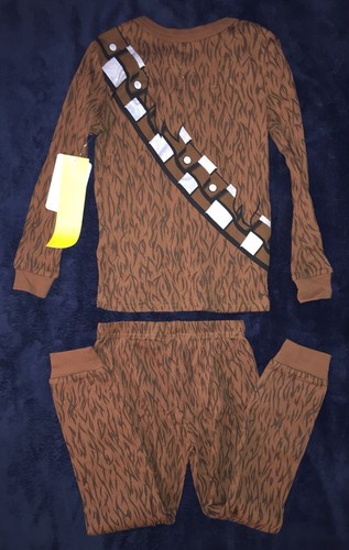 NWT Disney Childrens Chewbacca Costume Pajama Set Size 7 Brown Black