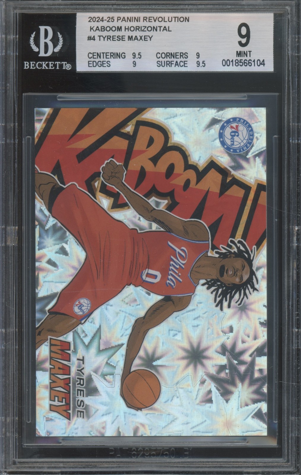 2024 Panini Revolution Kaboom Horizontal #4 Tyrese Maxey RC  SP Case Hit BGS 9