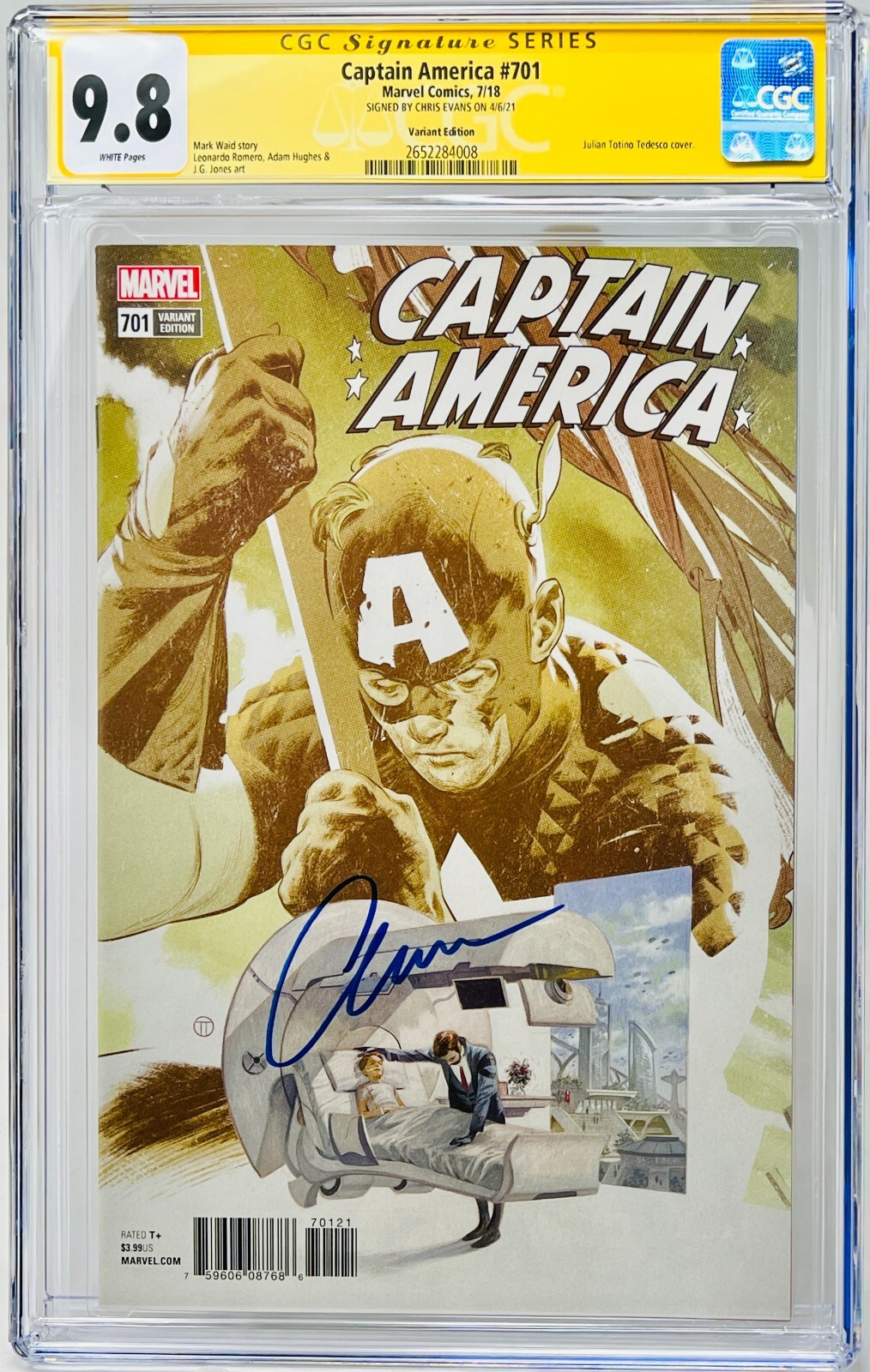 CGC Signature Series Graded 9.8 Captain America #701 Variant