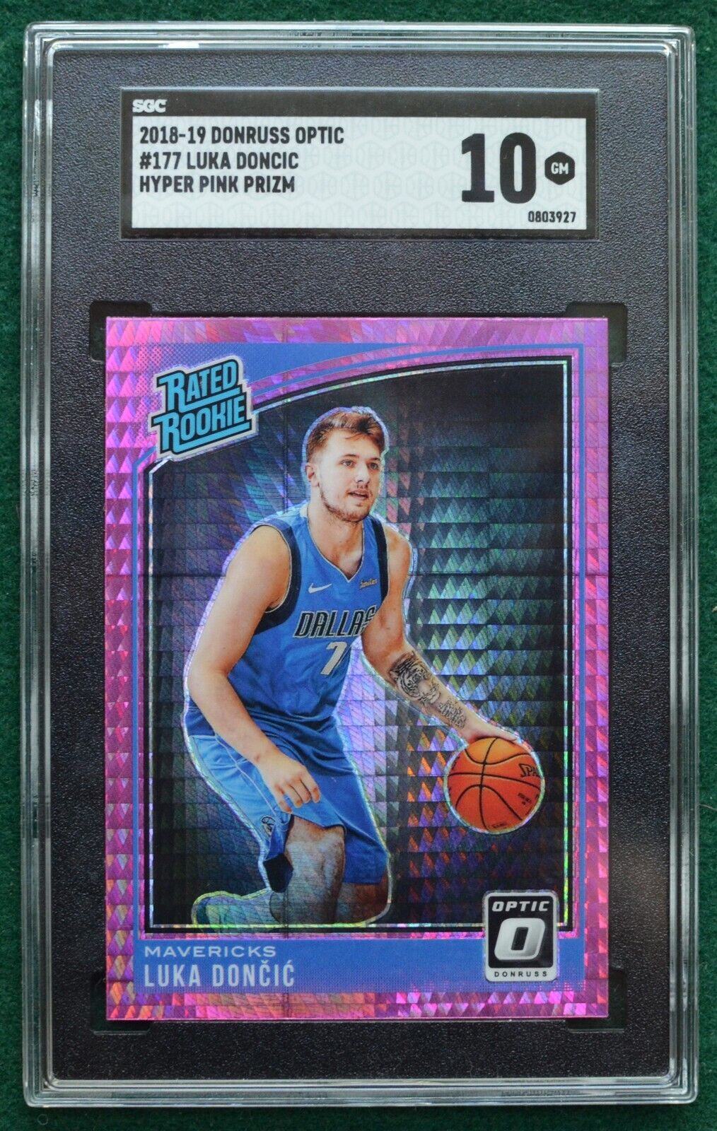 Luka Dončić rookie card SGC 10 Gem Mint 2018 Optic Hyper Luka Dončić rookie card SGC 10 Gem Mint 2018 Optic Hyper