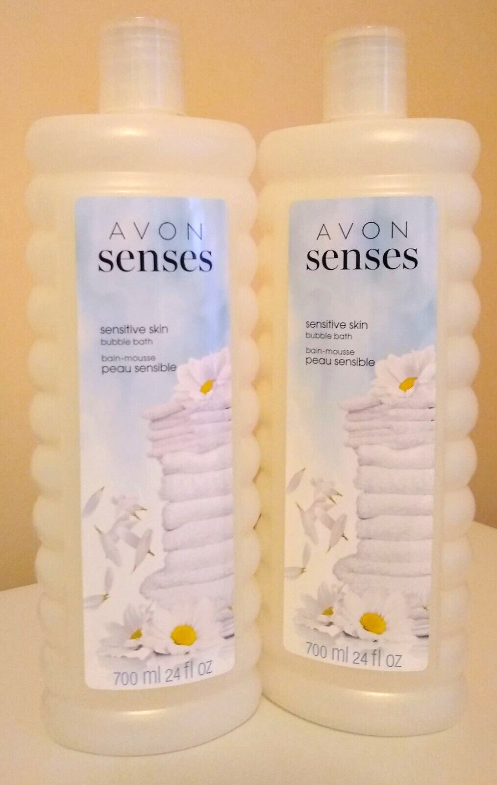 2 Bottles Avon Senses Sensitive Skin Bubble Bath, 24 oz. in 