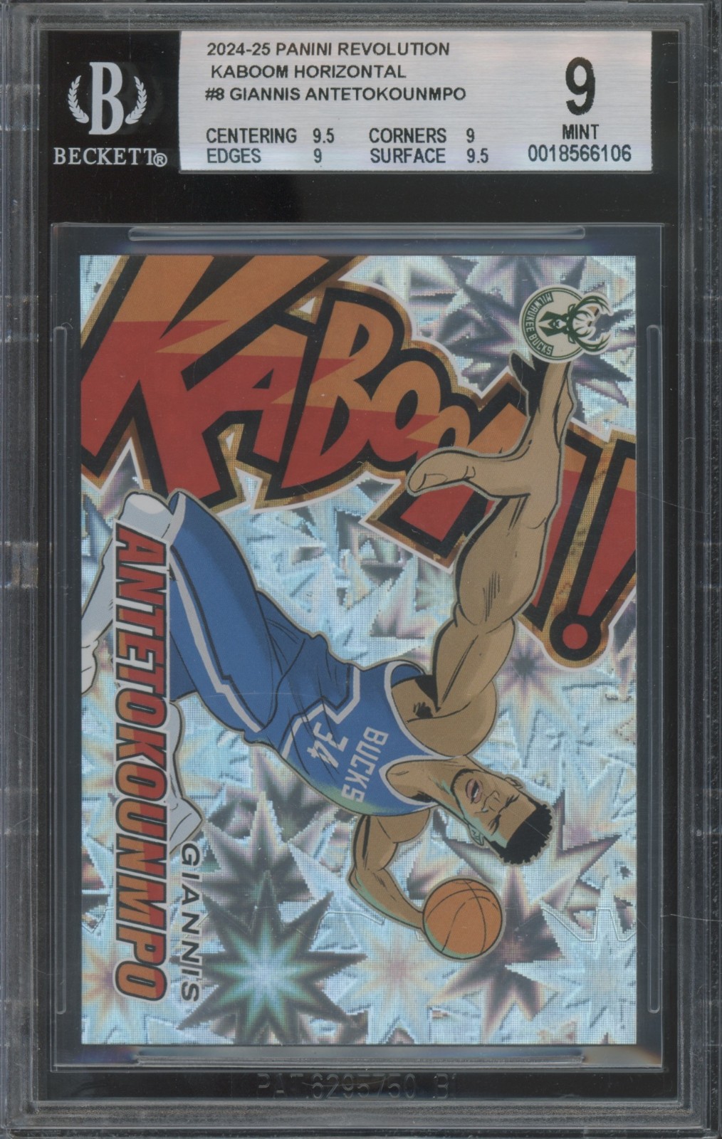 2024 Revolution Kaboom Horizontal 8 Giannis Antetokounmpo SP Case Hit Mint BGS 9