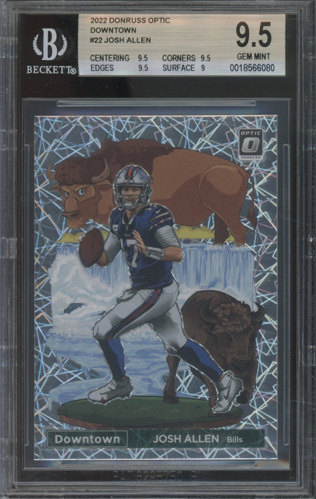 2022 Panini Donruss Optic Downtown! #22 Josh Allen SSP Case Hit Gem Mint BGS 9.5