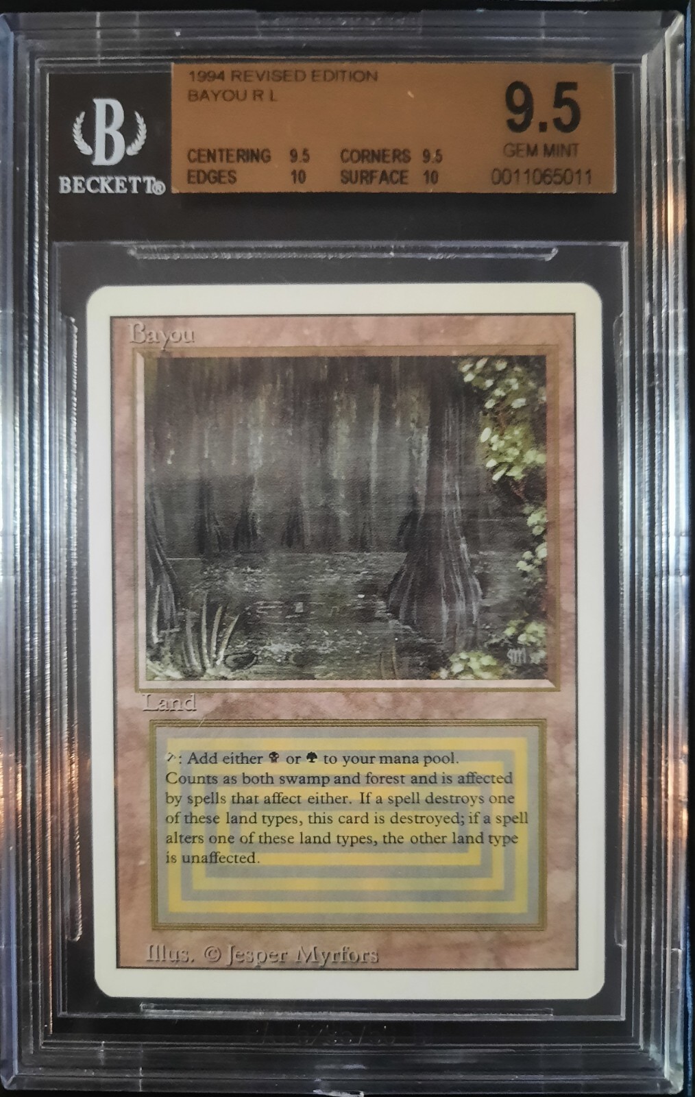 MTG Bayou ① Magic: The Gathering MTG Bayou [Revised Edition] Graded CGC