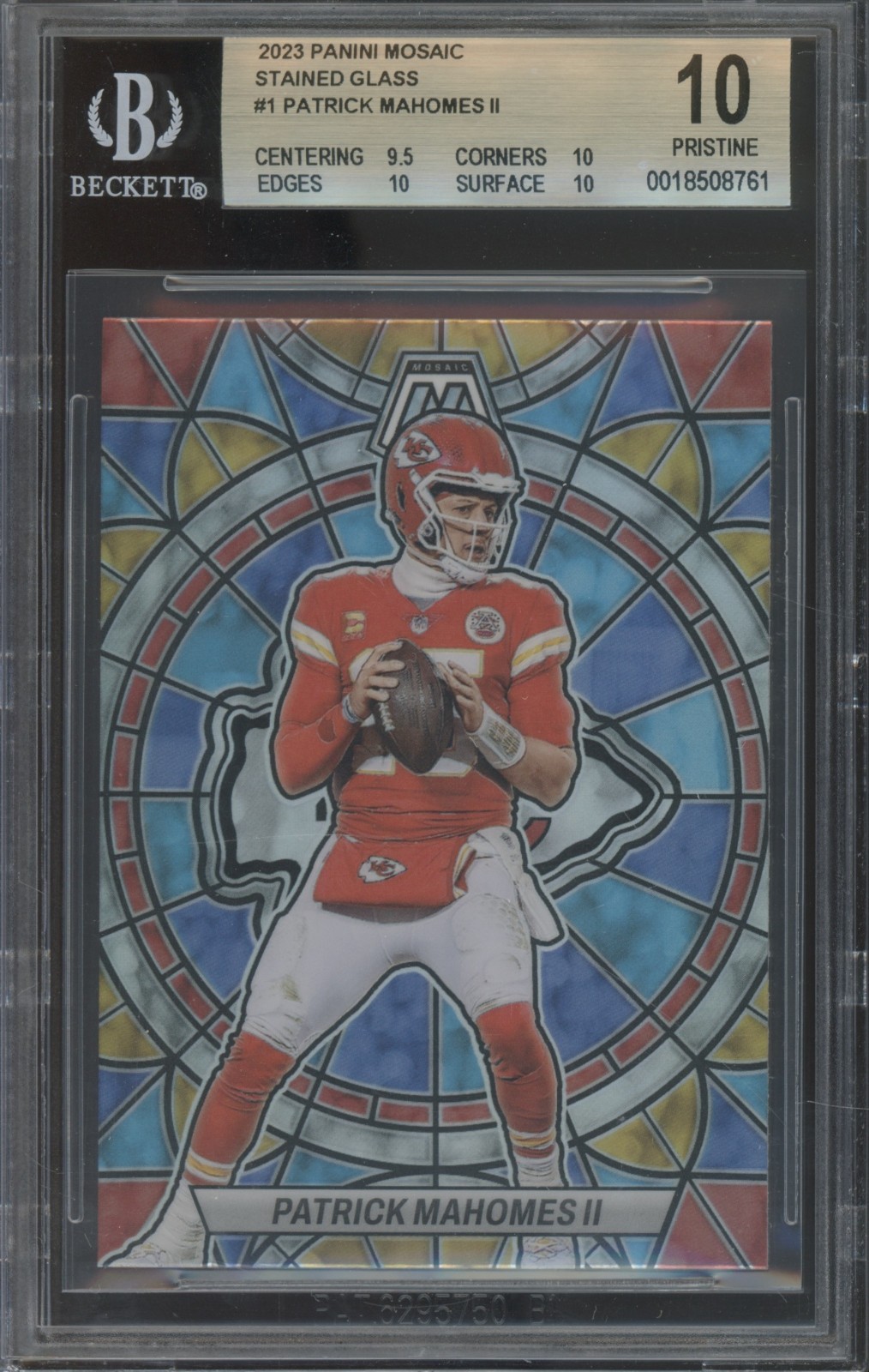 2023 Panini Mosaic Stained Glass #SG-1 Patrick Mahomes II SSP Pristine BGS 10