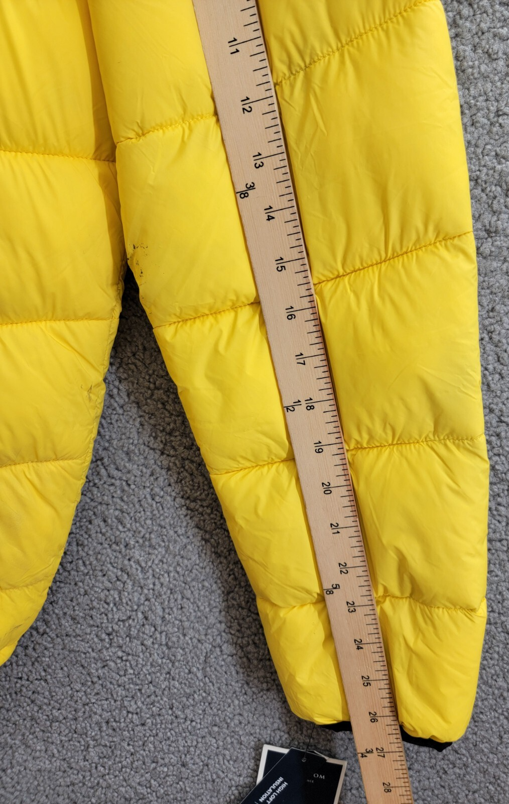 Club Room Chevron Quilted Hooded Puffer Jacket Men's L Yellow Zip Closure L/S~ - Picture 5 of 20