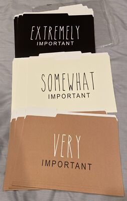 18 Rae Dunn Inspired File Folders Somewhat Very Extremely Important - Pen + Gear