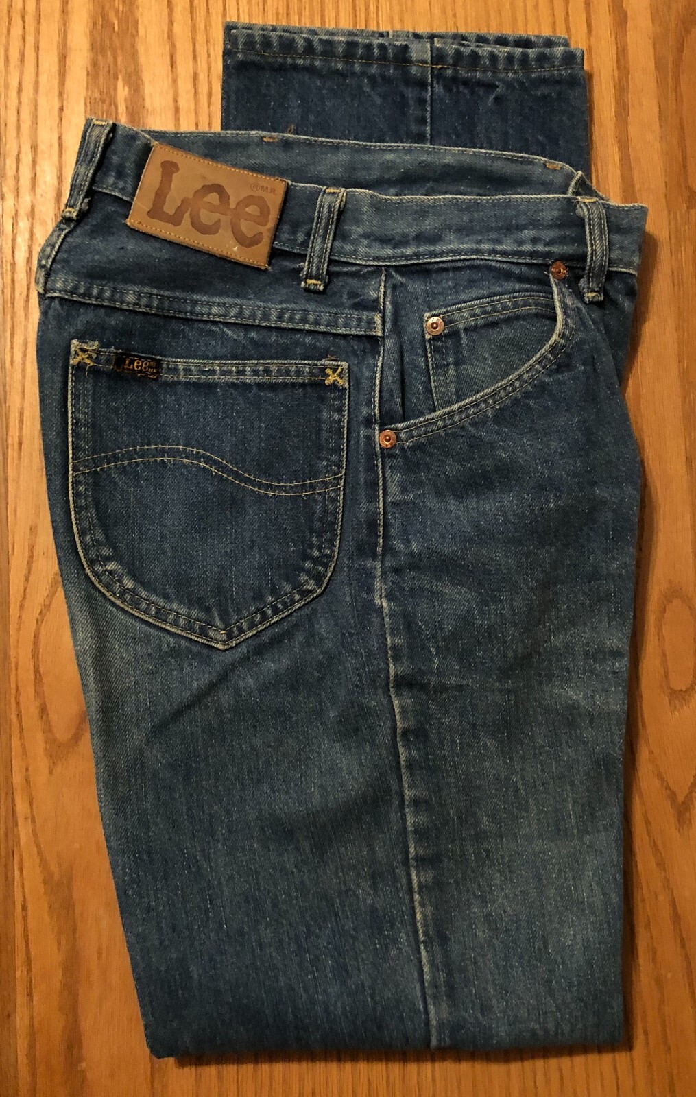 Vintage 80s Lee Riders Western Style Denim Blue Jeans High