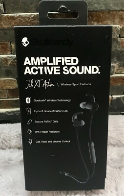 Wireless SKULLCANDY Black JIB XT Earbuds Active Amplified Sound Bluetooth New