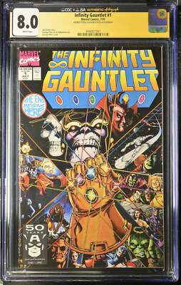 Infinity Gauntlet #1 (1991) graded CGC 8.0 Signed by George Perez