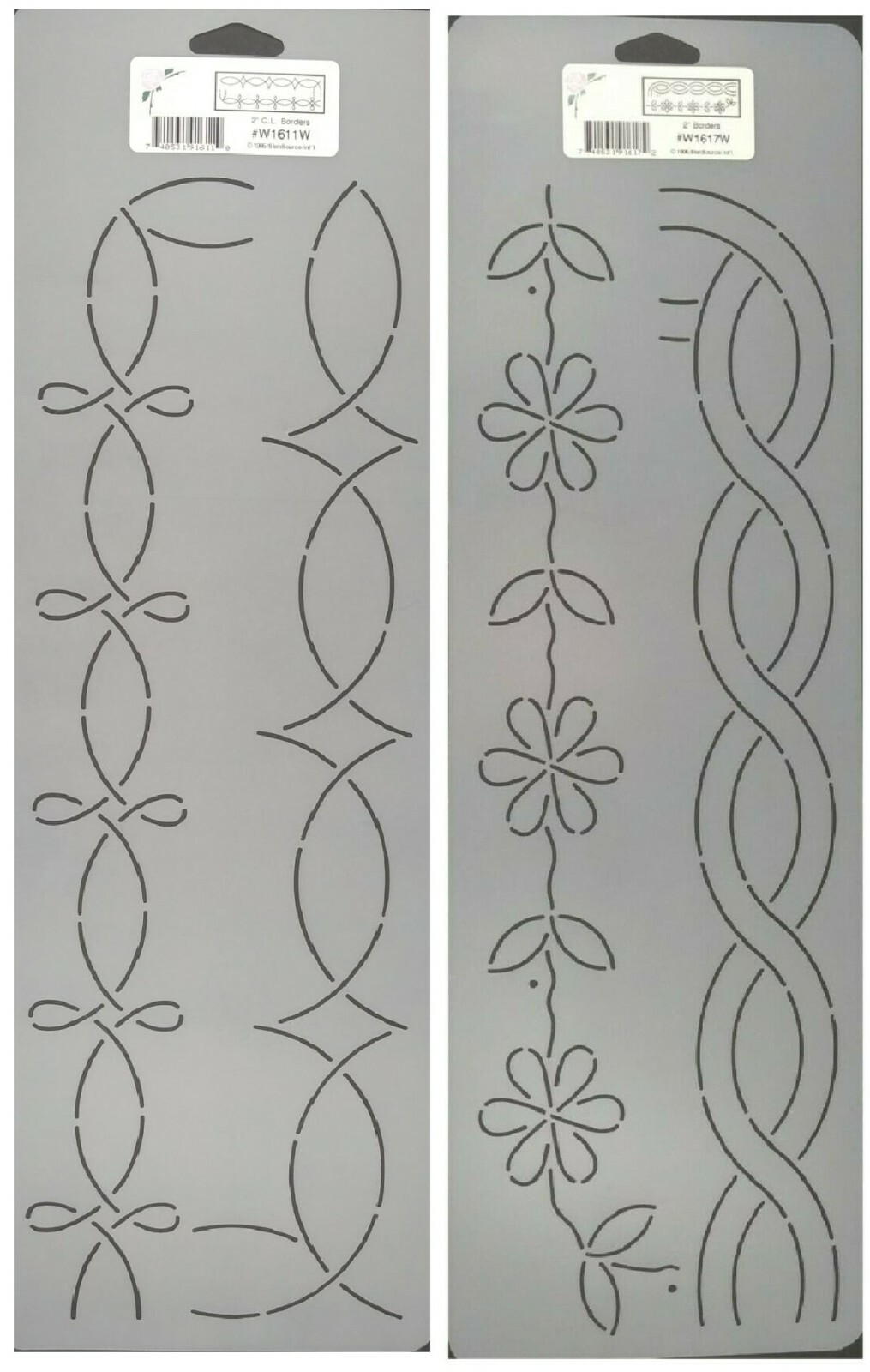 2-quilting-stencils-continuous-line-border-2-floral-quilt-pattern-templates-set-ebay