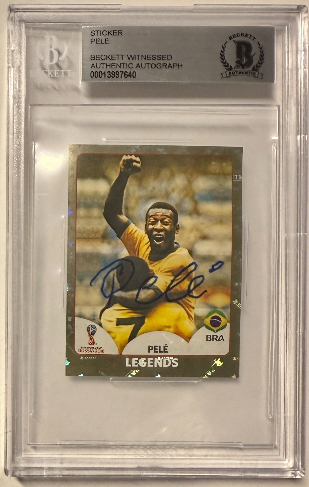 2018 Panini Pele Signed Card Sticker Brazil World Cup #680